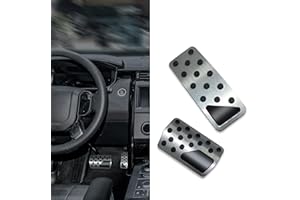 Kutyun Accelerator Gas and Brake Pedal Covers, No Drilling Non- Slip Aluminum Alloy Pedal Cover Replacement Kit, Universal Car Accessories Fits Jeep Grand Cherokee Durango 2011-2023 (Silver)