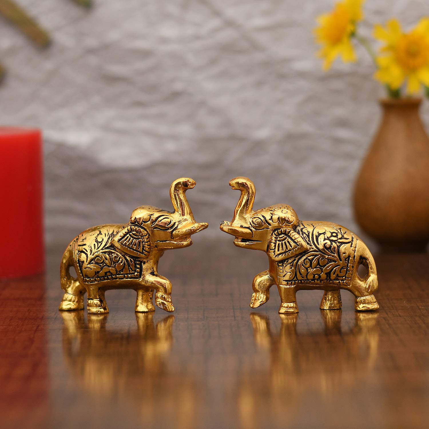Buy Collectible India Ethnic Indian Elephant Trunk Up Showpiece