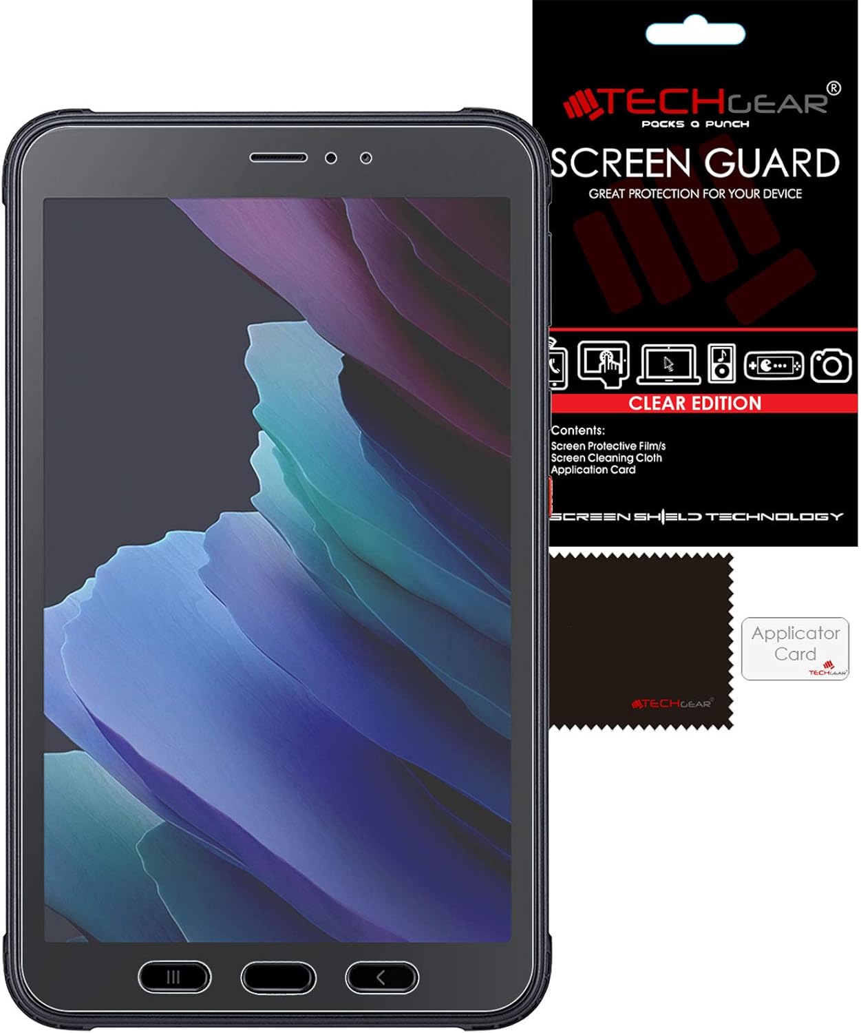 TECHGEAR 3 Pack Galaxy Tab Active 3 8" Screen Protectors (SM-T570 / SM-T575 / SM-T577) Ultra CLEAR Screen Protector Guard Cover Designed for Samsung Galaxy Tab Active 3 8"