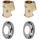 Wood Grip Anchor and Escutcheon Pool Rail Set - 4'" Anchors for 1.90" Outer Diameter Tubing - Brass Inground Pool Anchor - Escutcheon Ring and Anchors (2 Pack)