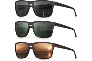 Polarized Sunglasses for Men Women, Square Retro Sun Glasses for Driving Fishing Golf Lightweight UV400 Protection