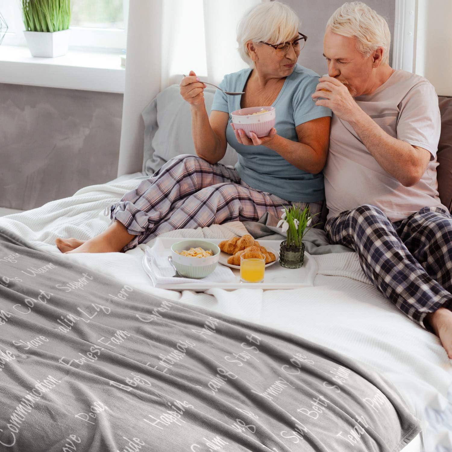 Bedsure Healing Thoughts Blanket - Super Soft Hope Prayer Warm Hug Throw Blanket Sympathy Thoughtful Comfort Get Well Recovery Gifts for Women Men Breast Cancer Patient (Grey): Home & Kitchen
