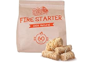 Zorestar Fire Starters Kit for Campfires, 60 Rolls - Firewood Starter for Outdoor Fire Pit - Chimney and BBQ Charcoal Starter - Camping Accessories - Eco Firelighters for Indoor and Outdoor Use