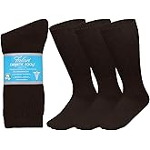 Falari 3-Pack Physicians Approved Diabetic Socks Cotton Non-Binding Loose Fit Top Help Blood Circulation