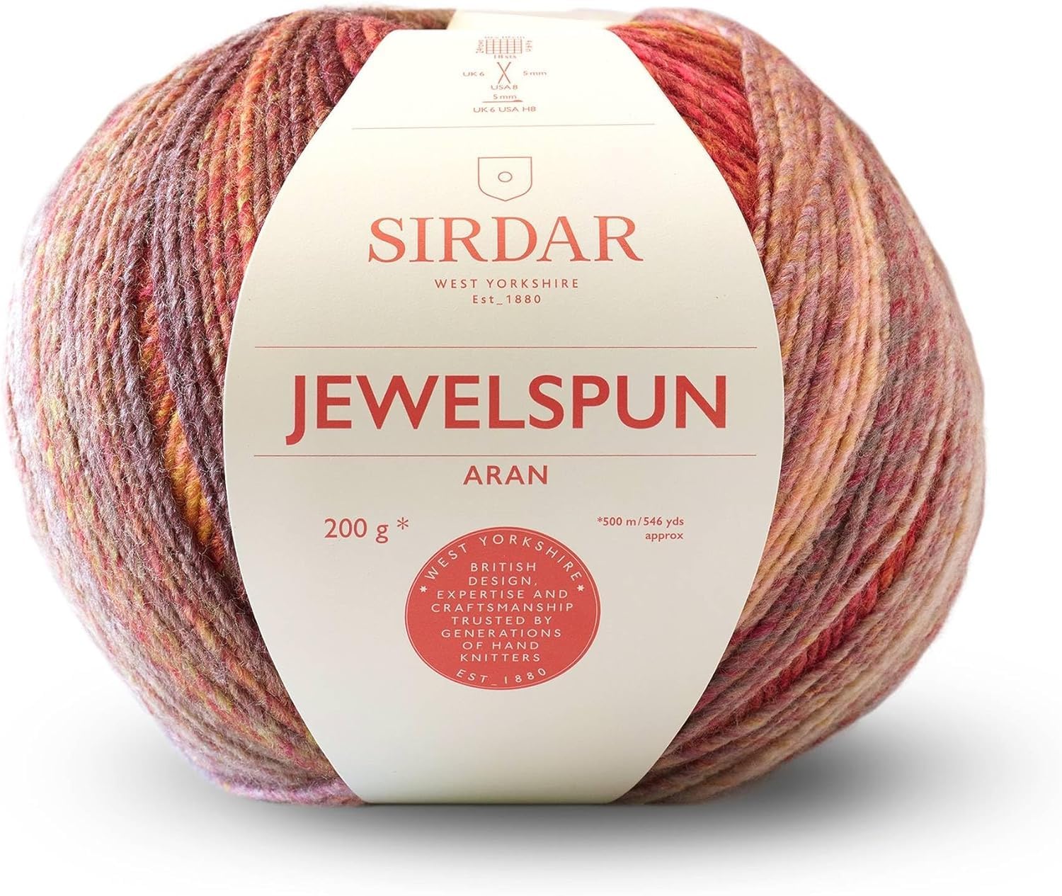 Sirdar Jewelspun Aran, Sunstone Amber (855), 200g