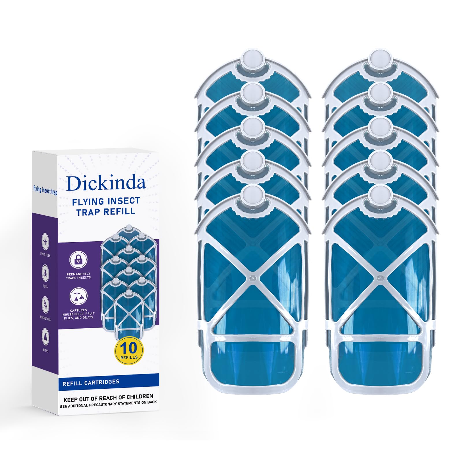 Photo 1 of 10 Pack Refill Cartridges, 2026 Upgraded Flying Insect Trap Refills Compatible with zzevo Flying Insect Trap Indoor Light M364 M364A Fully Compatible Size (10 Refill Cartridges)