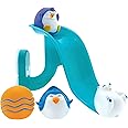 Nuby Penguin Slide Bath Toy Play Set with 4 Bath Squirters - Baby Bath Toys for Boys and Girls 12+ Months - Suction Cup Toy Attaches to Shower Wall