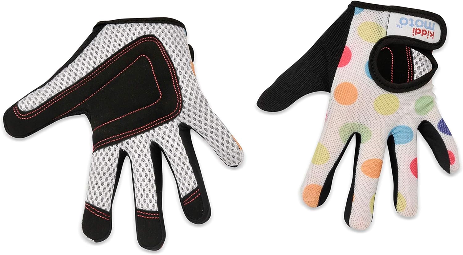KIDDIMOTO Prime Sale Day Kids Cycling Full Finger Gloves - for Kids Bike, Balance Bike, Scooter (Gloves for Girls and Boys) | Available in Different Designs (Pastel Dotty, Large): Sports & Outdoors