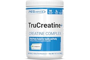PEScience TruCreatine Powder with Creapure Creatine Monohydrate, Micronized, 5 Grams per Serving, 90 Servings