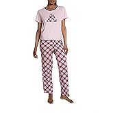 AEROPOSTALE womens Short Sleeve and Logo Waist Pants 2pc Pj