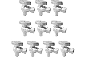 SUNGATOR 10-Pack Angle Stop Valve, 1/2" PEX x 3/8" OD Compression, Quarter Turn Chrome Plated, 1/2 inch Pex Shut Off Valves for Faucet and Toilet, UPC Certified