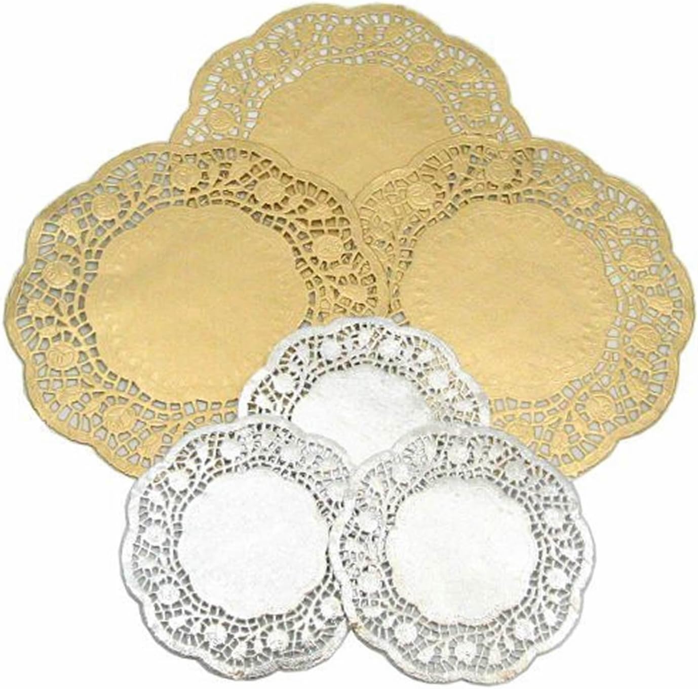 40 GOLD & SILVER PAPER DOILIES 20 SILVER , 20 GOLD C27 Amazon.co.uk