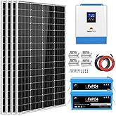SUNGOLDPOWER Solar kit 3000W Solar inverter DC 24V to AC 120V, with 2pcs 24V 100Ah LifePO4 battery, 4x200W solar panels,Mount Z-Brackets and PV cable,for Household,Tiny house,Off grid system SGKT-3PRO