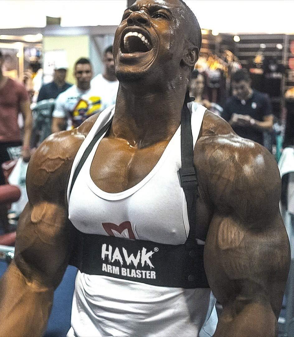 Hawk Sports Arm Blaster for Biceps & Triceps Dumbbells & Barbells Curls Muscle Builder Bicep Isolator for Bodybuilding & Weight Lifting Support for Strength & Muscle Gains (Black) : Sports & Outdoors