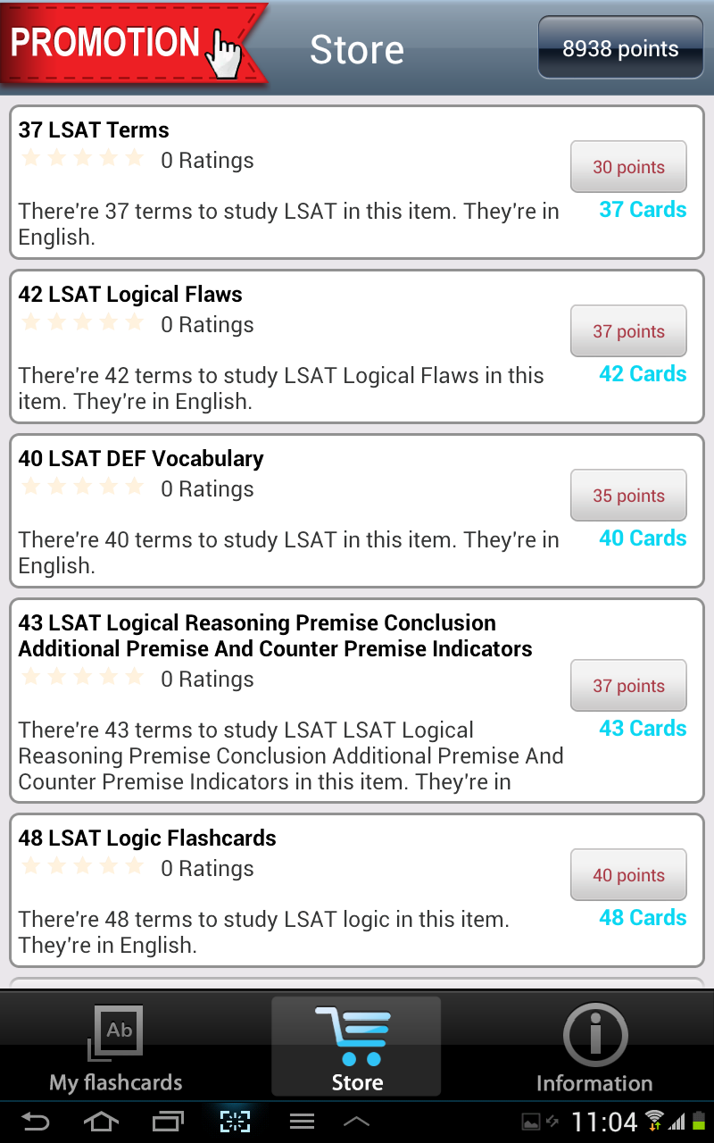 LSAT Flashcards for Android
