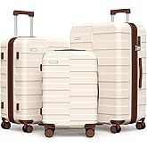 Vipbox Luggage Sets 3 Piece (3-Years VIP Service) Hardside Expandable Ultra Durable Polycarbonate Lightweight Carry On Travel