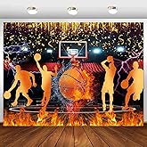 Sensfun Basketball Backdrop Slam Dunk Sports Birthday Decorations Photography Background Kids Teens Sports Club All Star Basketball Party Banner Photo Studio Props Vinyl 7x5ft