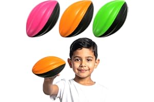 LMC Products Mini Football 3-Pack - 5” Spiral Foam Football Small Footballs for Kids - Mini Footballs 3-Pack - Soft, Easy Grip Toddler (Pink, Orange, Green)