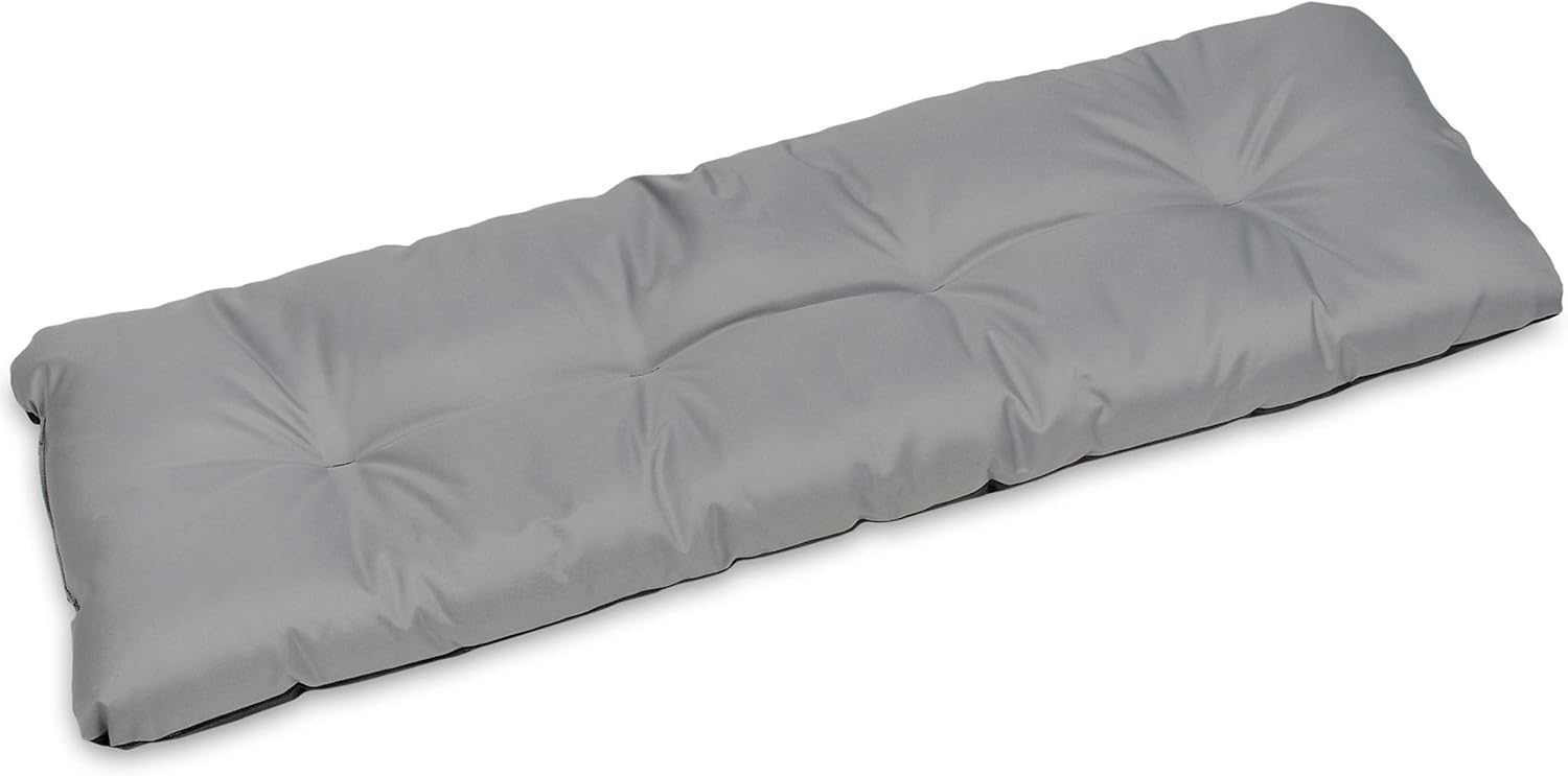 Cuscino di ricambio per dondolo da giardino, impermeabile, con schienale, 2/3 posti, spesso e confortevole, 120 x 100 x 10 cm, grigio chiaro