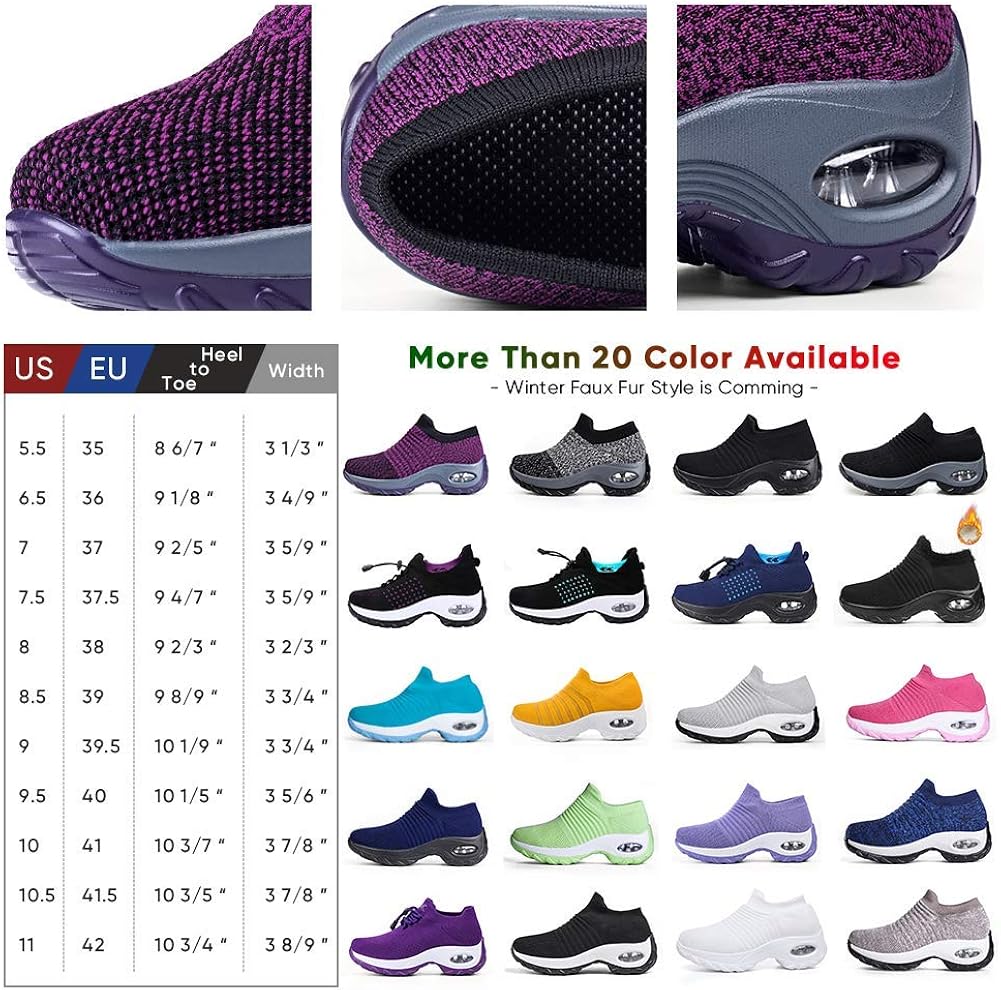  | Women's Walking Shoes Sock Sneakers - Mesh Slip On Air Cushion Lady Girls Modern Jazz Dance Easy Shoes Platform Loafers | Walking