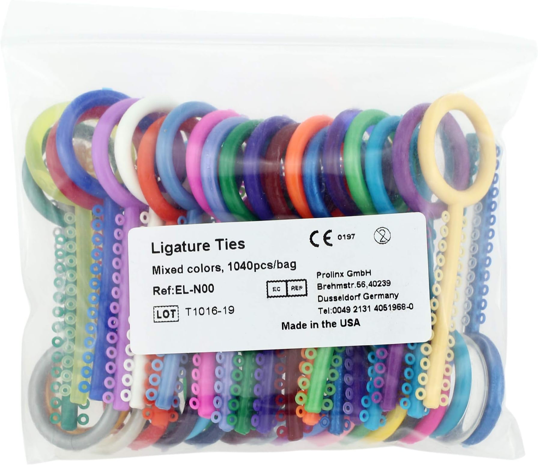 1040pc/bag Dental Orthodontic Ligature Ties Elastic Rubber Bands Big O Ring Key