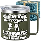 Chanceboleng Gifts for Dad from Daughter, Son - Father’s Day, Birthday, Christmas Ideas Funny Gifts for Daddy, Papa - 14 Oz Coffee Mug (Dad Green)