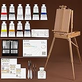 MEEDEN Art Set with French Easel for Professional Artist,Supplies Acrylic Painting(10-60ML) Kit with Paintbrushes for Adults,Pre Painter and Canvas Drawing Starter-Prime Art Series