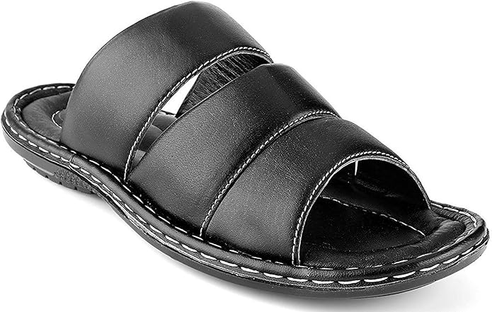 Amazon.com | Menâs Sandals Narrow Width Soft Top Grain Leather Open Toe Cushion Footbed Elegant 