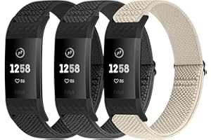 Puhuite Bands Compatible with Fitbit Charge 2 Bands for Women Men, Classic & Special Edition Adjustable Stretchy Nylon Replacement Strap Wristbands for Fitbit Charge 2