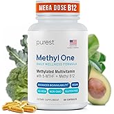 Purest® Methylated Multivitamin for Men & Women | Methylated B12 1000mcg, Biotin, B Complex with 600mcg Vitamin D, Vitamin C, E, A, Methylfolate | Daily Methylate Multivitamin for Energy & Wellness