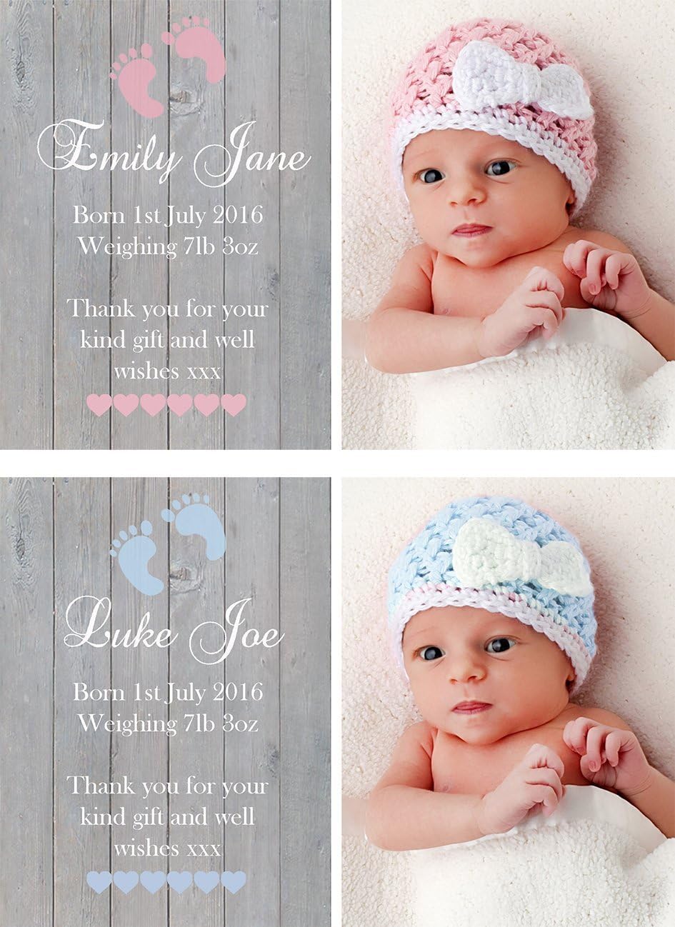 CLC Design Personalised Announcement Baby Thank You Cards (50)