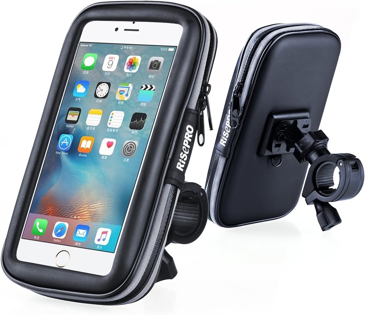 Pikfein PhoneFix Wasserdichte Handyhalterung Für Fahrrad & Motorrad - Universal Halterung Mit Transparenter Rückseite