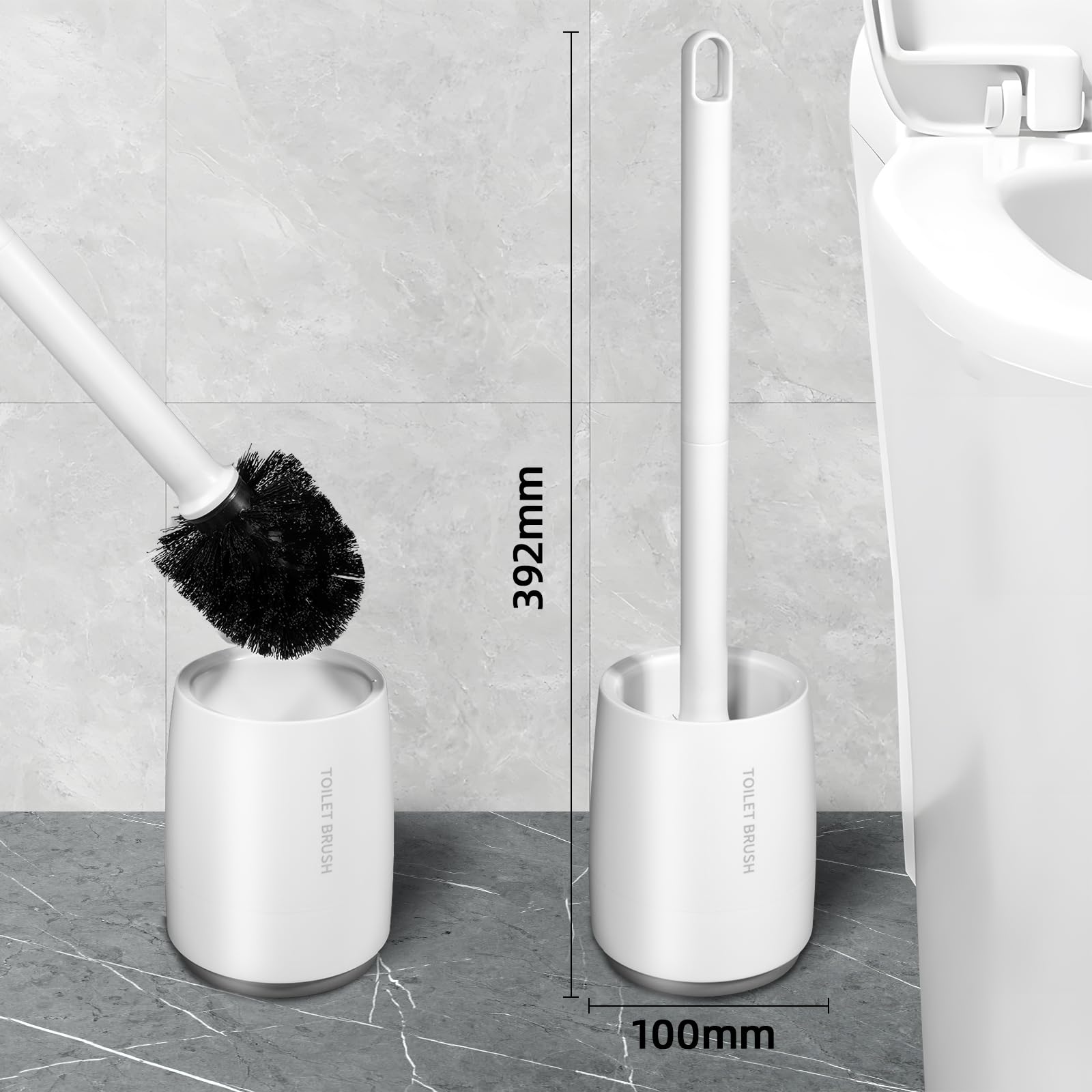 Carehabi Klobürste Toilettenbürste WC Bürste Mit Halter WC Garnitur Toilettenreinigung Für Hotel, Hygiene im Bad, Weiß 3