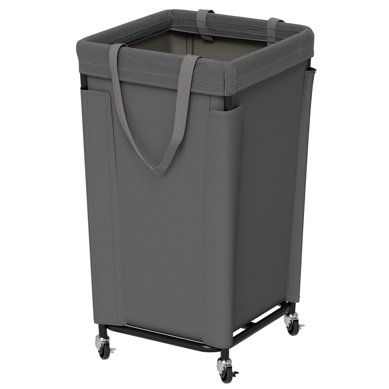 Photo 1 of Laundry Basket with Wheels, Laundry Hamper with Removable Bag and Steel Frame, 160L Rolling Dirty Clothes Basket for Bedroom, Bathroom, Laundry Room (Gray)