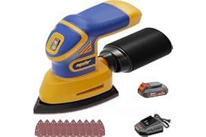 Mayoki 1.9Amp Cordless Detail Sander Compatible with Dewalt 20v Max Battery, Dust Collector, Brushless 12,000 OPM Speed, Comp