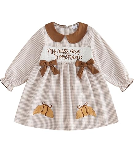 smocked christmas dress toddler Girls Plaid Santa Dresses My First Christmas Baby Girl Outfit Infant Smock Dress (Pink, 12-18 Months): Clothing, Shoes & Jewelry santa christmas dress for girls