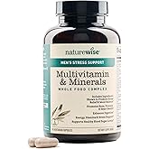 NatureWise Multivitamin for Men + Stress Support + Fulvic Ionic Minerals + Probiotics for Immunity, Male Health, Digestion + Whole Organic Foods - Vegetarian, Non-GMO - 60 Capsules[1-Month Supply]