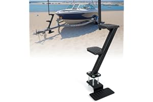 Aupar Heavy-Duty Boat Trailer Steps with Handle, Non-Slip Surface, Universal Fits for Trailers Tongue Step, Patent Pending, 3