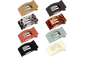 8 Pcs Flat Hair Clips, Large Flat Claw Clips for Women Girls, Matte Stylish Classic Hair Barrettes,Strong Hold French Hair Cl