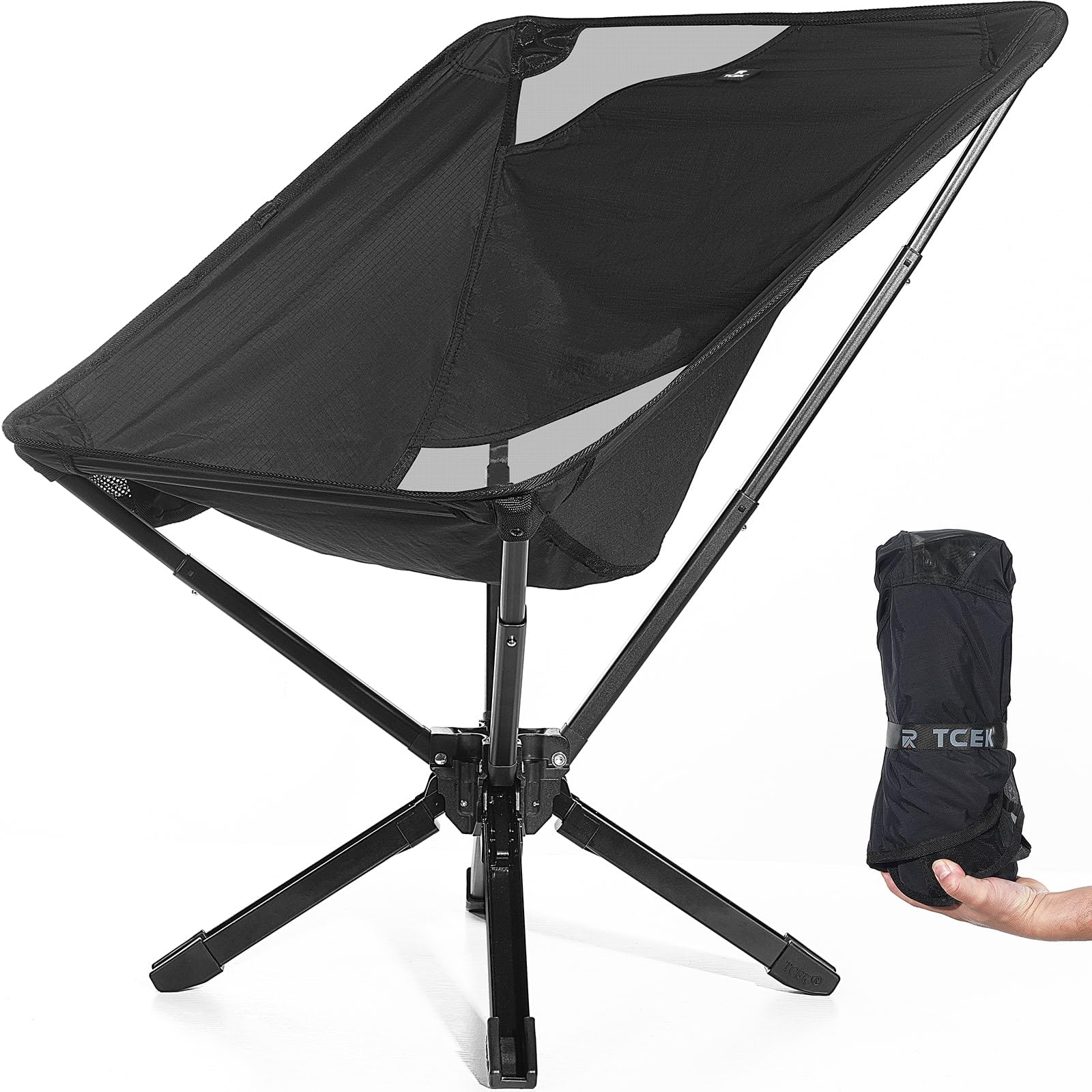 Photo 1 of TCEK Adjustable Portable Camping Chair RiseLite Lightweight Compact Folding Chair for Adults, Collapsible Camp Chairs That Folds Up Small, Easy Carry for Travel, Outdoor, Sports, Backpacking, Hiking