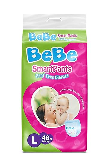 bebe Smart Pants Diapers (Large, 48 Pcs)