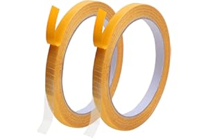 Engorgio Double Sided Adhesive Fabric Tape Heavy Duty，for Hem, Cloth, Fashion Dress，Curtains, High Adhesive Sticky but Removable and Residue Free. 0.31 in x 33FT x 2Rolls