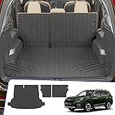 Rongtaod Cargo Mat Compatible with 2025 2026 Subaru Forester NO Hybrid Trunk Mat Trunk Liner Cargo Liner Back Seat Cover Protector TPE All Weather Forester Accessories (Trunk Mat+Backrest Mats)