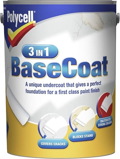 Polycell 5L 3-in-1 Basecoat for Walls - Covers Imperfections