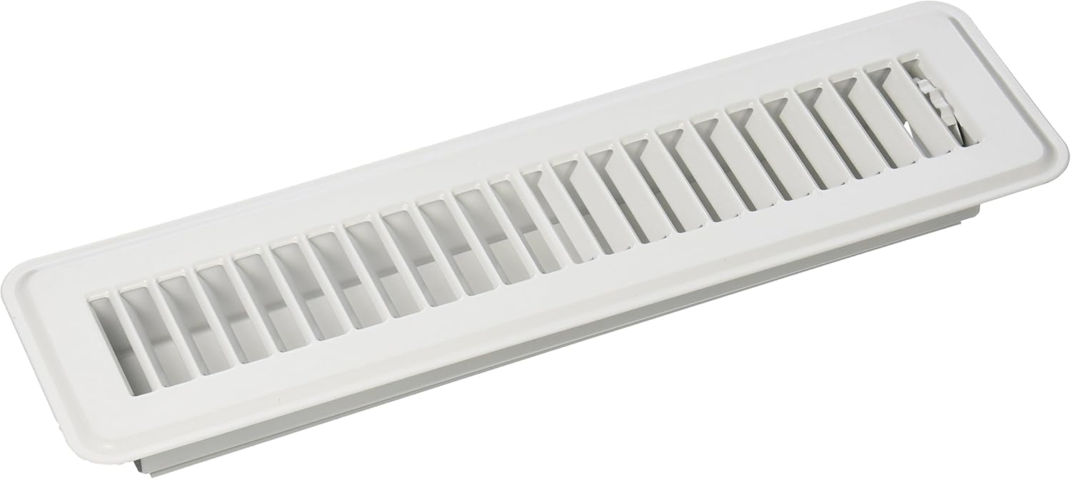 Mintcraft FR01-2X12W ProSource Floor Register, 2 in H X 12 in W, Steel, White, 2x12 Inch