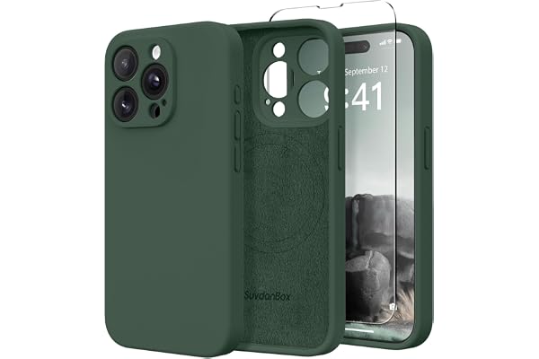 SuydanBox for iPhone 15 Pro Case Silicone, Compatible with MagSafe, [Camera Protection][Screen Protector] Slim Shockproof Pro
