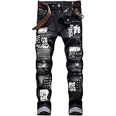 Liuhond Men's Slim Fashion Ripped Straight Holes Stretchy Jeans