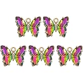 uxcell Crystal Gold Plated Butterfly Charm, Brass Zircon Charm Pendant for Jewelry Making DIY Bracelet Necklace Earring Phone Accessories Keychain Crafting
