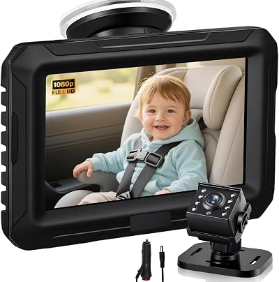 Zacro Baby Car Camera 1080P HD Back Seat Mirror 4.3 display Night Vision