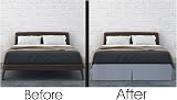 Linen Home Grey Double Box Pleated Base Valance Sheet Microfibre view 3
